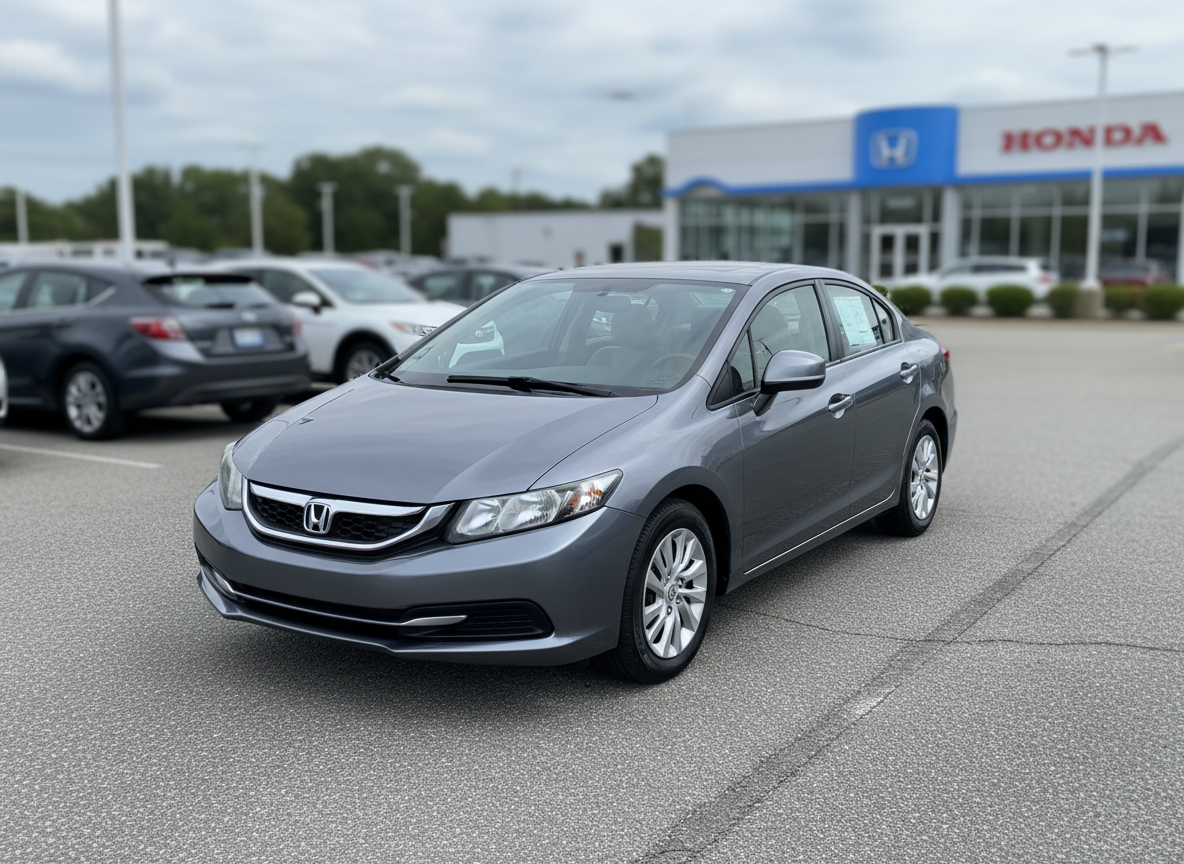 Front angle view of 2012 Honda Civic in gray